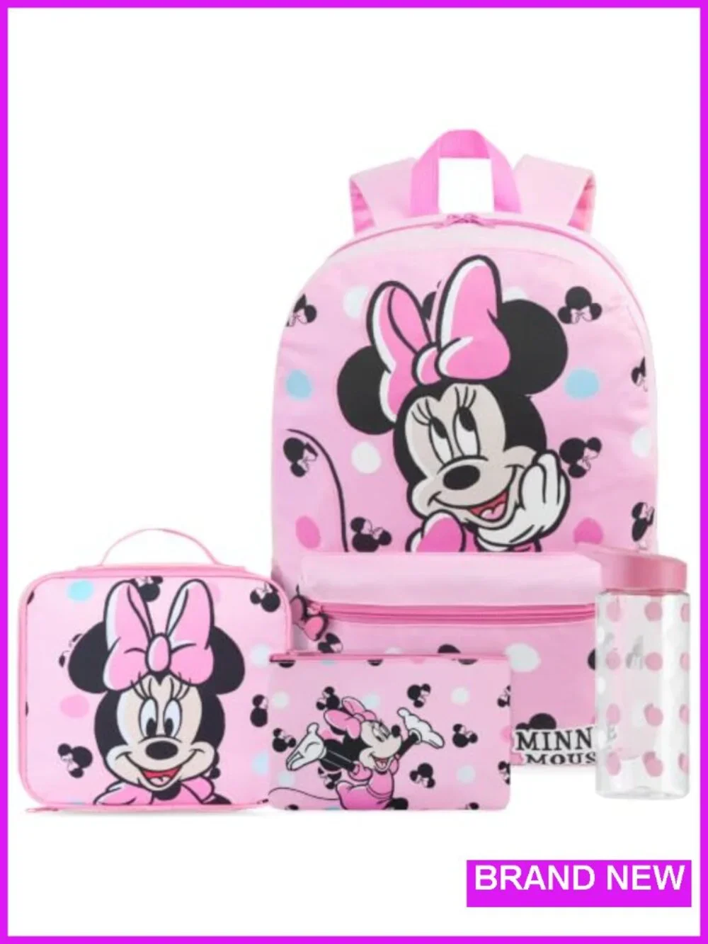 Kids Backpack 4-Piece Set - Lunch Bag Pencil Case Water Bottle School Travel